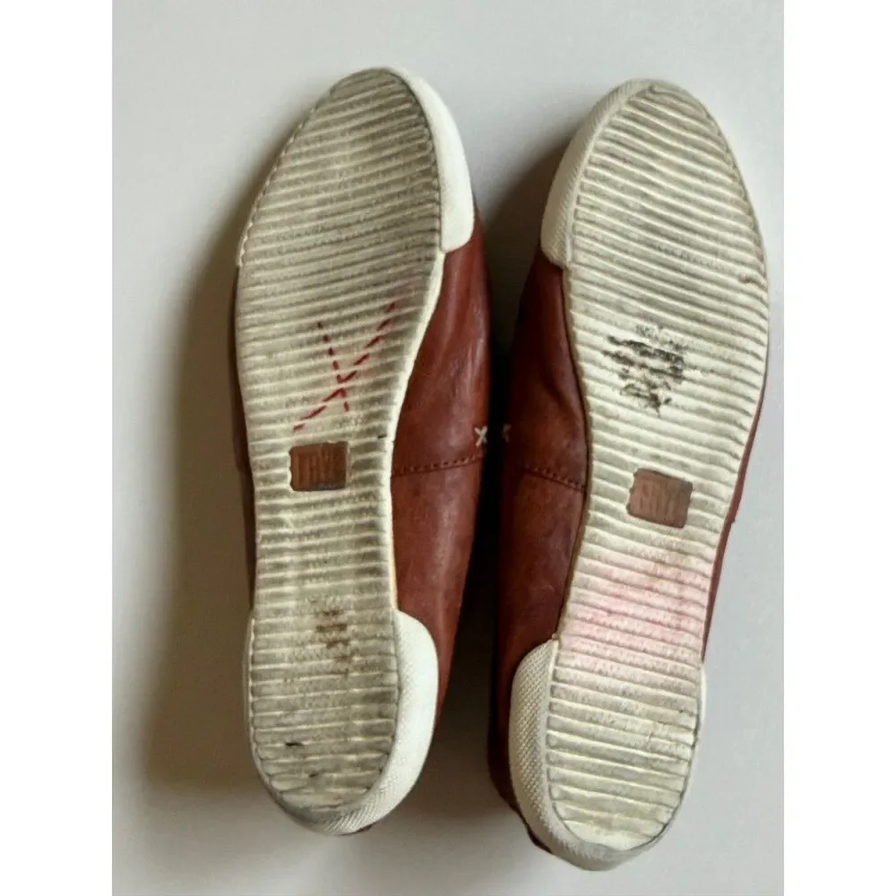 Frye Women's Cognac/Brown Melanie Slip-On Leather Sneakers Size 9.5